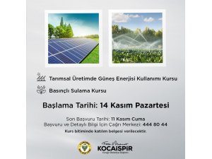 "Tarımsal Üretimde Güneş Enerjisi Kullanımı Kursu" açılıyor