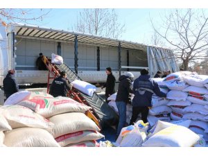 Erzincan’dan Malatya’da ki hayvan üreticilerine yem desteği