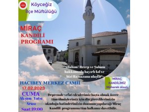 Köyceğiz Müftülüğü Miraç Kandili programına davet etti