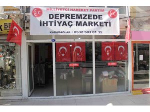 İzmir’de MHP’den depremzedelere dayanışma marketi