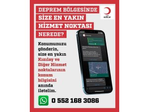 Kızılay’dan “Deprem Bölgesinde En Yakın Kızılay Hizmet Noktası Nerede” uygulaması