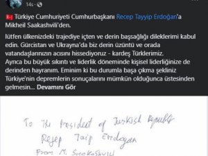 Gürcistan’ın tutuklu lideri Saakaşvili’den Cumhurbaşkanı Erdoğan’a taziye mesajı