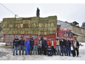 Bayburtlu çiftçilerin deprem bölgesine yem desteği devam ediyor