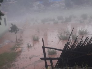 Erdemli’de sağanak sele neden oldu, bahçeler zarar gördü