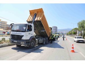 Hatay Büyükşehirden, E-5 karayolunda beton asfalt çalışması