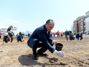 Muratpaşa’da tohumlar toprakla buluştu