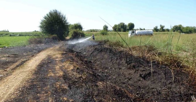 Su doldurmaya gelen tanker yangının büyümesini önledi