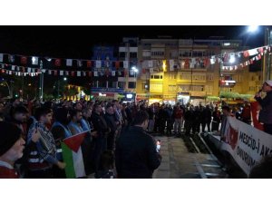 Gazze’de gerçekleştirilen hastane saldırısı Burdur’da protesto edildi