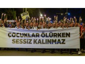 Antalya’da binlerce kişinin katılımıyla Filistin’e destek yürüyüşü