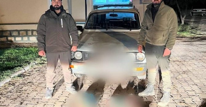 Kahramanmaraş’ta farla tavşan avında yakalanan şahısların otomobiline el konuldu