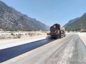 Demre Köşkerler yolu asfaltlandı