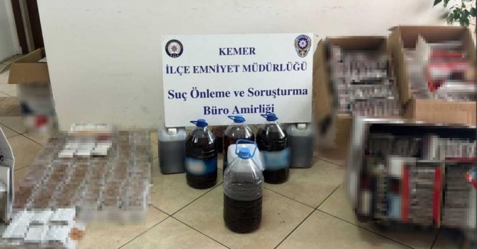 Antalya’da kaçak tütün ve sahte alkol operasyonu: 5 gözaltı