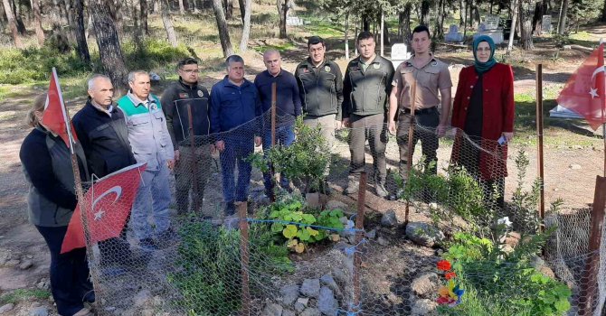 Depremde enkaz altında kalarak hayatını kaybeden şube müdürü ve kızı mezarı başında anıldı