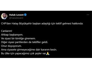 Hatay Büyükşehir Belediye başkanlığı için CHP’nin teklif götürdüğü Haluk Levent: