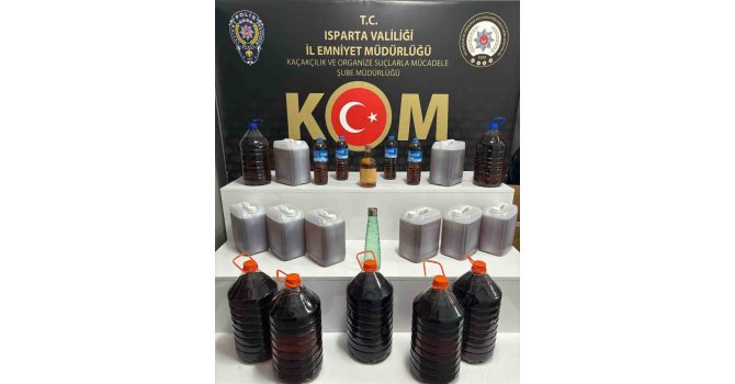 Isparta’da 105 litre sahte alkol ele geçirildi