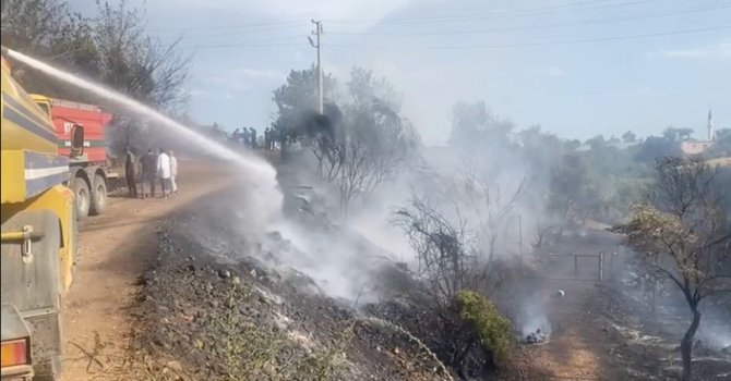 Fırtınadan dolayı uçan naylon yangına sebep oldu