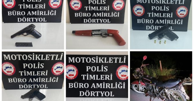 Dörtyol’da gerçekleştirilen asayiş uygulamasında silah ve mühimmat ele geçirildi