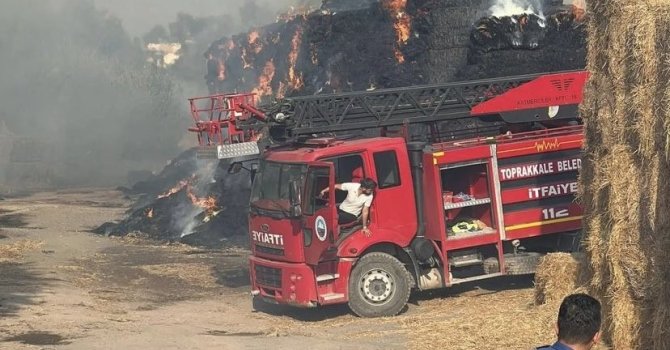 Osmaniye’de saman balyası yangını söndürüldü