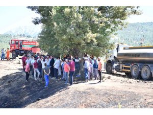 Başkan Kotan, Doyran’daki yangın alanında incelemelerde bulundu