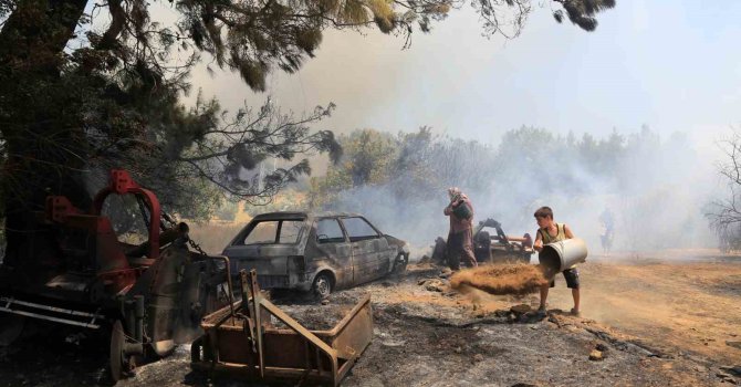 Antalya’da çıkan orman yangınında seralar büyük zarar gördü