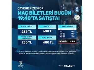 Adana Demirspor - Çaykur Rizespor  maçının biletleri satışa çıktı