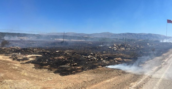 Isparta’da çıkan anız yangını büyümeden söndürüldü