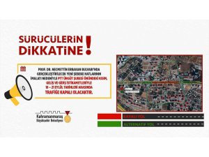 Prof. Dr. Necmettin Erbakan Bulvarı, kısmi olarak 4 gün trafiğe kapatılacak