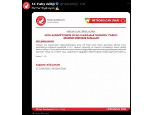 Hatay’da hava sıcaklığı mevsim normallerinin altına düşecek