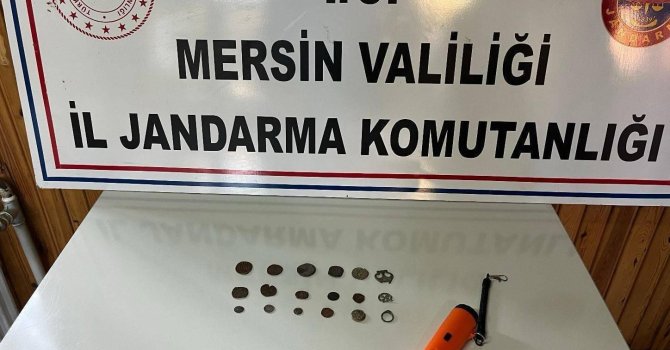 Mersin’de Bizans ve Roma dönemine ait sikkeler ve yüzük ele geçirildi