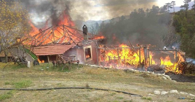 Otları yakmak isterken evi yandı: Yaşlı adam yaralandı