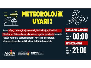 Kahramanmaraş’ta fırtına uyarısı