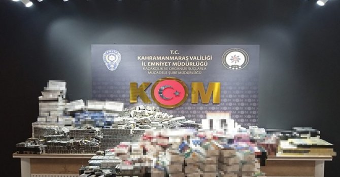 Kahramanmaraş’ta 6 bin 840 paket kaçak sigara ele geçirildi