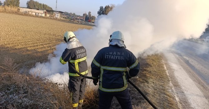 Adana’da aracın yanması sonucu 1 kişi yaralındı