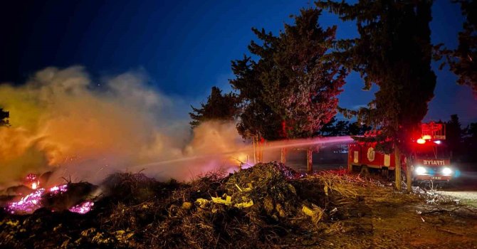 Gazipaşa’da atıkların biriktiği sahilde çöplük yangını