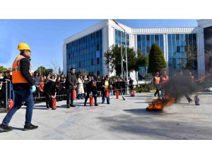 Muratpaşa Belediyesinde yangın tatbikatı