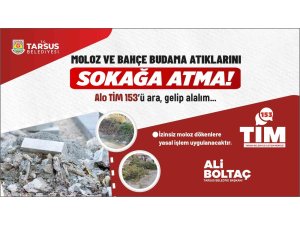 Tarsus Belediyesi, budama ve moloz atıklarını topluyor