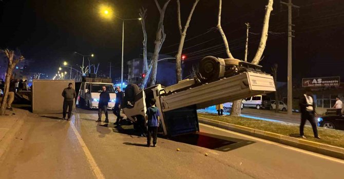 Otomobille çarpışan araç takla attı, sürücü yaralandı