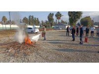 İskenderun’da konteyner kent sakinlerine yangın eğitimi verildi