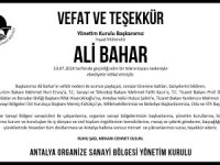 OSB'DEN VEFAT VE TEŞEKKÜR