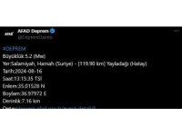 Suriye’de yaşanan 5,2’lik deprem Hatay’da hissedildi