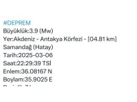 Hatay’da 3.9 büyüklüğünde deprem